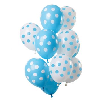 Ballon blauw witte stippen