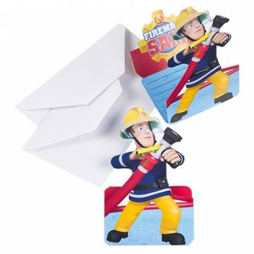 Brandweerman Sam uitnodiging, 8 stuks