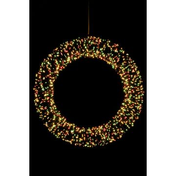 Lichtkrans  metaal 50 cm rood geel groen carnaval kopen - heelveelfeest.nl