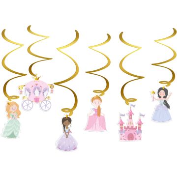 Prinses hangdecoratie, 6st