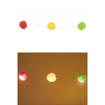 Led lichtsnoer 20 bolletjes rood/geel/groen