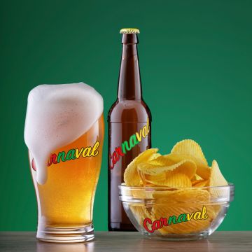 Carnaval stickers glas, 6 st