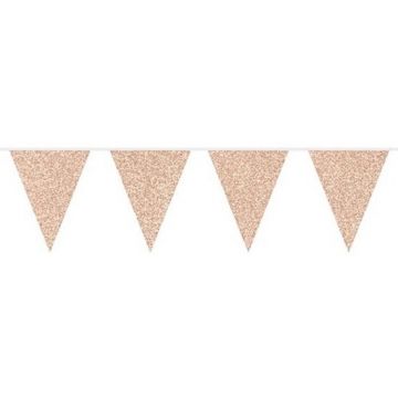 Vlaggenlijn Glitter rose goud